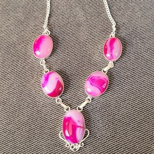 Elegant Pink and Silver Necklace